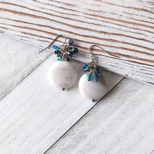 Artisan Jewelry Collection - Moonflower Stone Earrings